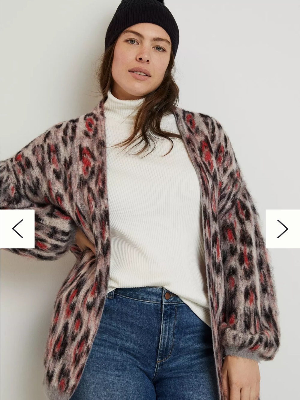 Anthropologie Zoey Leopard Cardigan Sweater Alpaca Wool